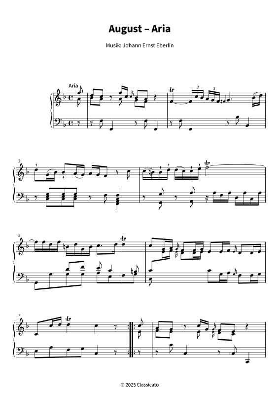 Produktgalerie: Seite 1 von 5 August - Aria, , Klavier Solo