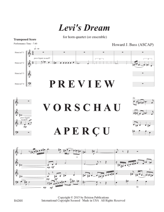 Produktgalerie: Seite 4 von 21 Levi´s Dream , , (4 Hörner oder Ensemble)