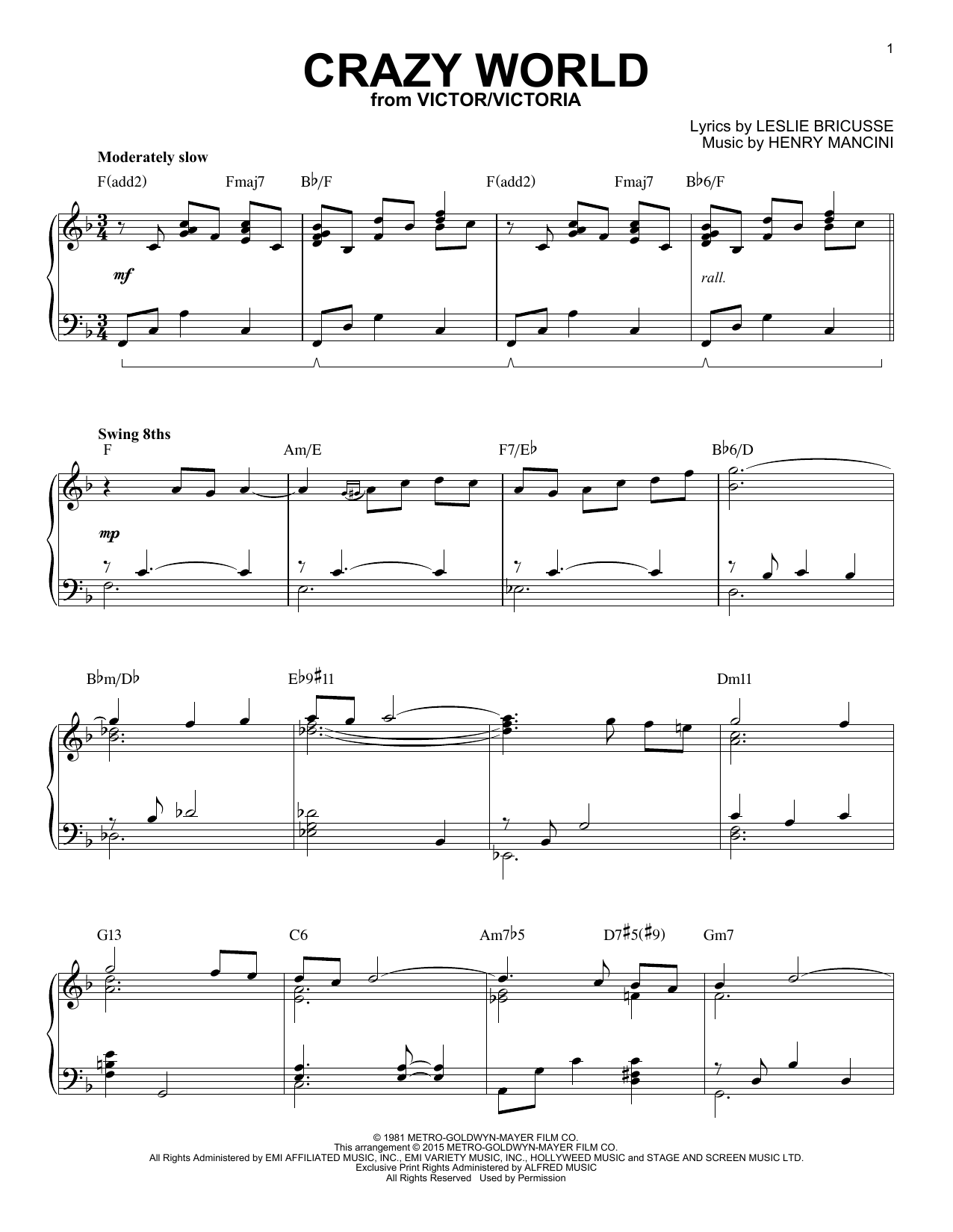 Product picture to: Crazy World [Jazz version] (arr. Brent Edstrom)