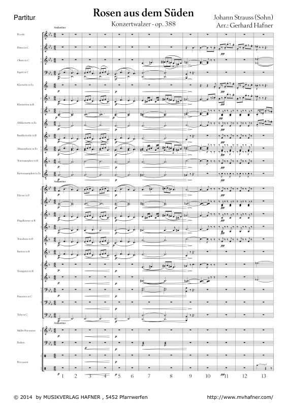 Product gallery: Page 1 of 11 Rosen aus dem Süden, , (large wind orchestra)