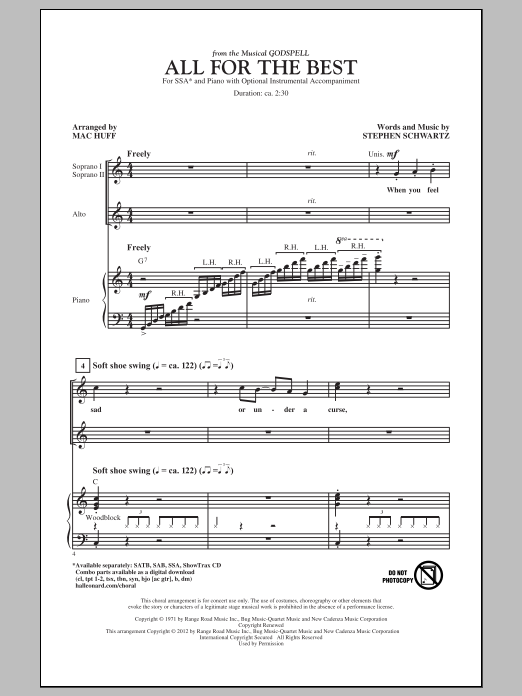Produktgalerie: Seite 1 von 1 All For The Best, Mac Huff, Chor