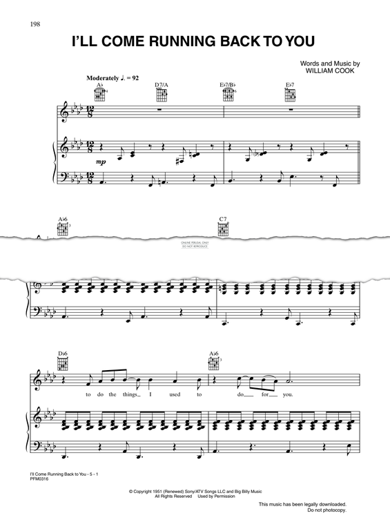 Produktgalerie: Seite 1 von 1 I'll Come Running Back To You, Sam Cooke, Gesang, Gitarre, Klavier