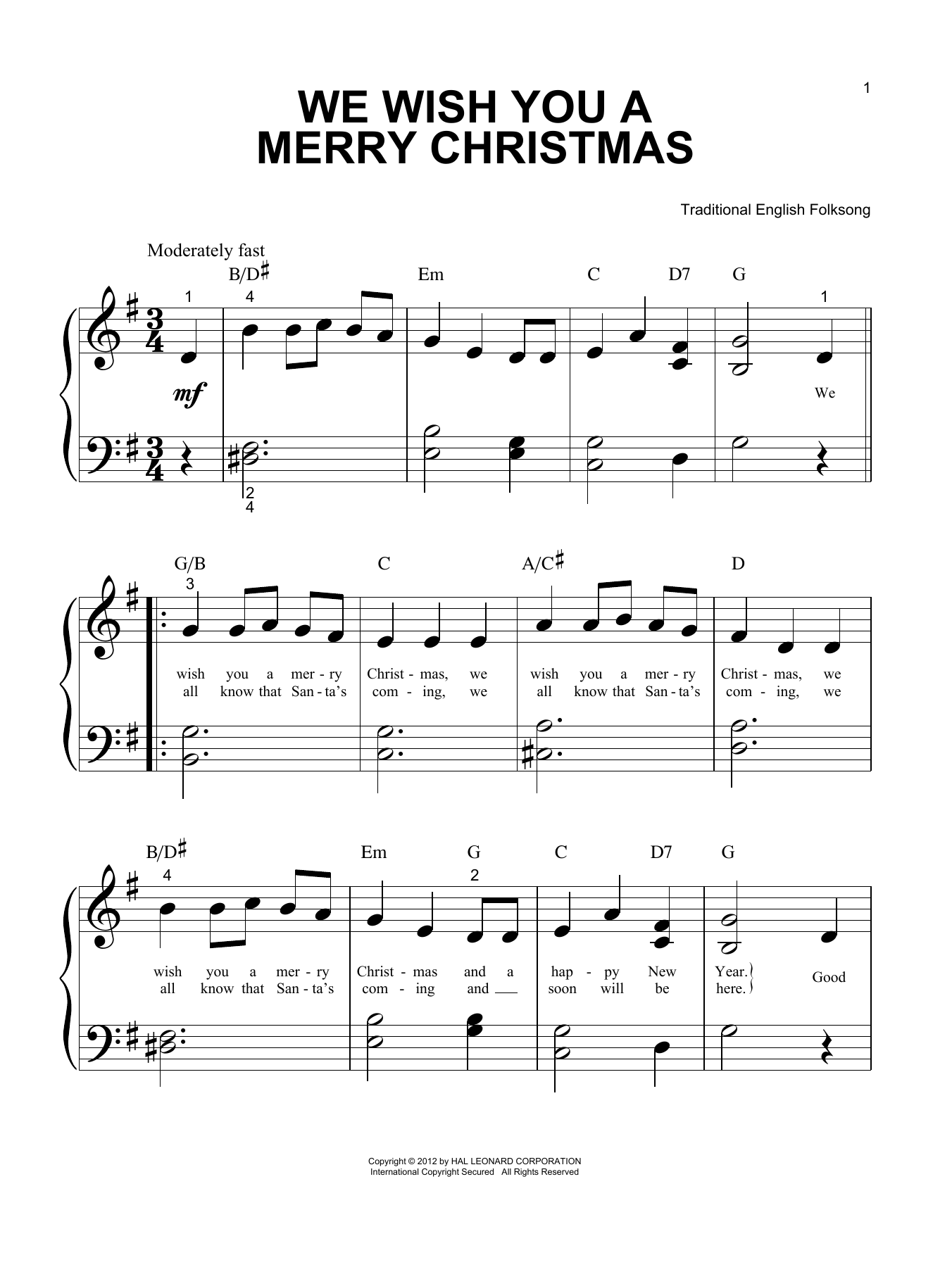 Product gallery: Page 1 of 1 We Wish You A Merry Christmas, Traditional English Folksong