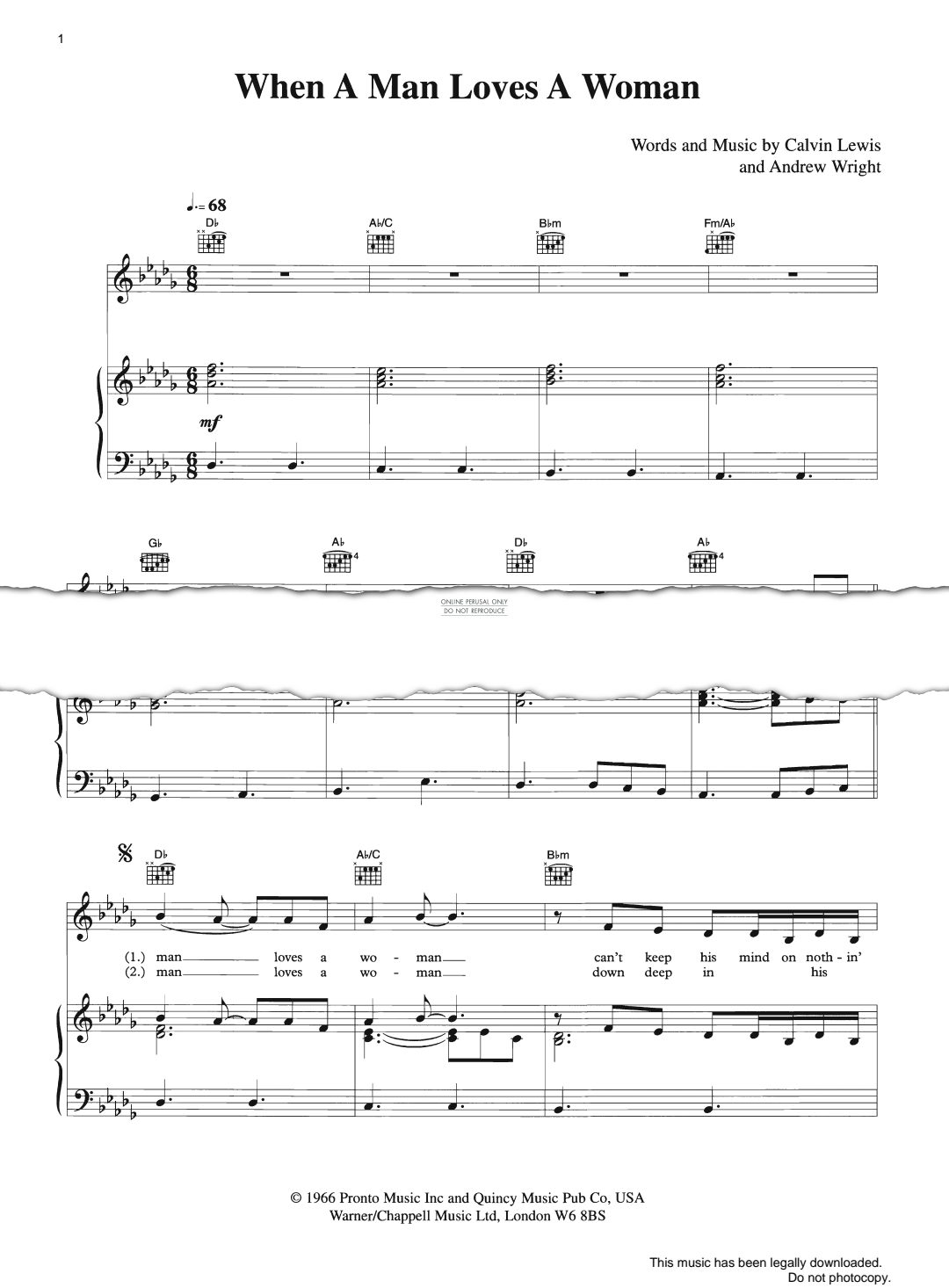 Produktgalerie: Seite 1 von 1 When A Man Loves A Woman, Percy Sledge, Gesang, Gitarre, Klavier