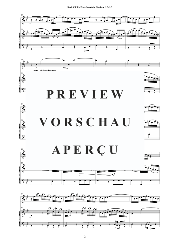 Product gallery: Page 3 of 11 Flute Sonata in G-Moll H542.5, , Flute and Harpsichord/Piano