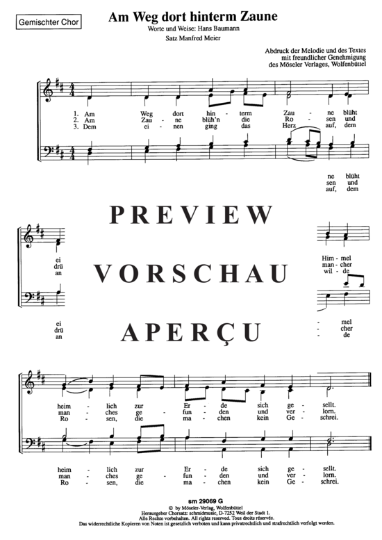 Product gallery: Page 2 of 2 Am Weg dort hinterm Zaune  , , (mixed choir)