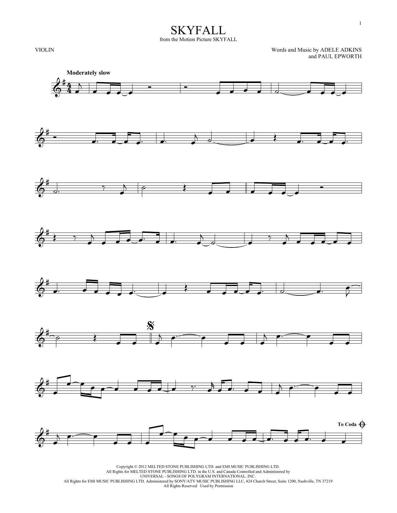 Product picture to:  Skyfall - Adele