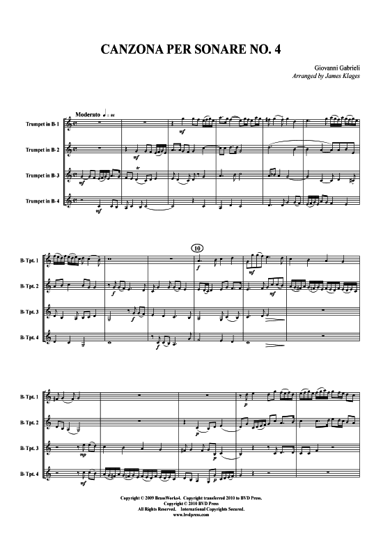 Canzona per Sonare Nr. 4  Canzona per Sonare Nr. 4