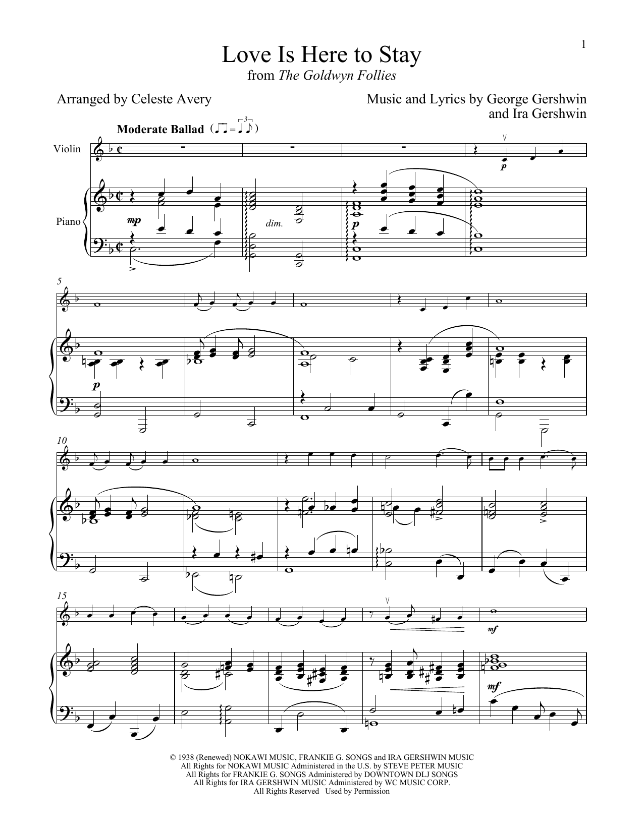 Product gallery: Page 1 of 1 Love Is Here To Stay (from The Goldwyn Follies), George Gershwin & Ira Gershwin