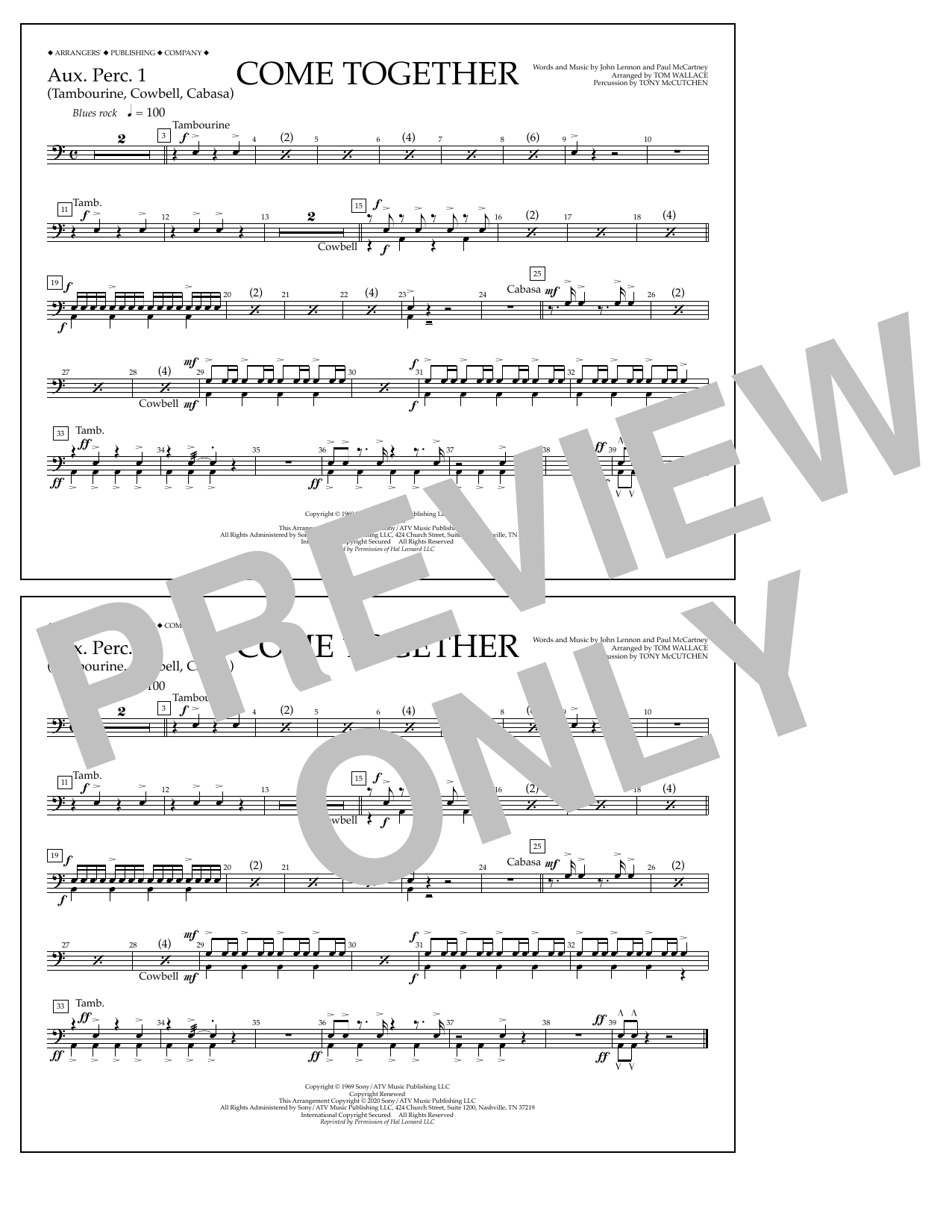 Produktbild zu: Come Together (arr. Tom Wallace) - Aux. Perc. 1