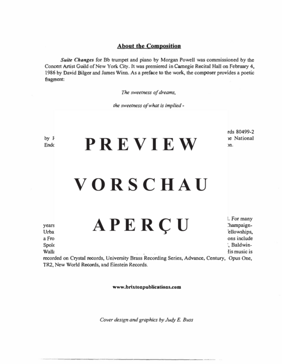 Produktgalerie: Seite 3 von 21 Suite Changes , , (Trompete und Klavier)
