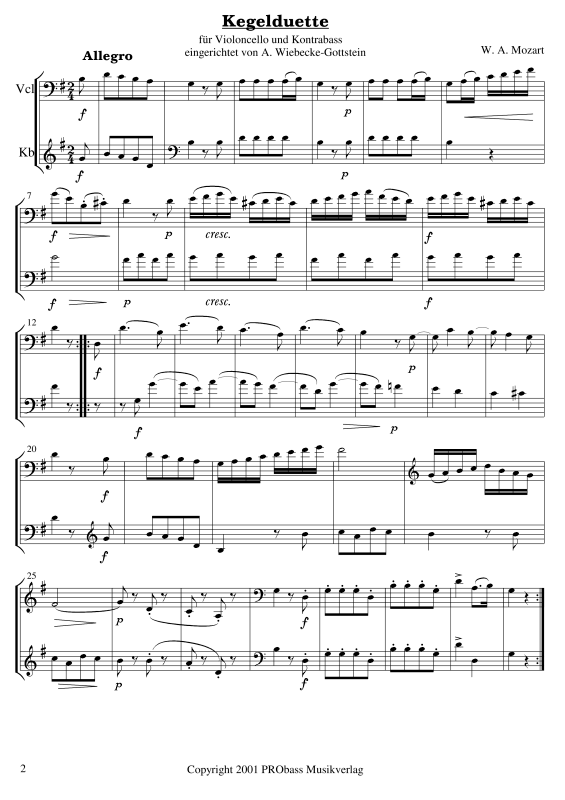 Produktgalerie: Seite 1 von 11 Kegelduette, , Cello und Kontrabass