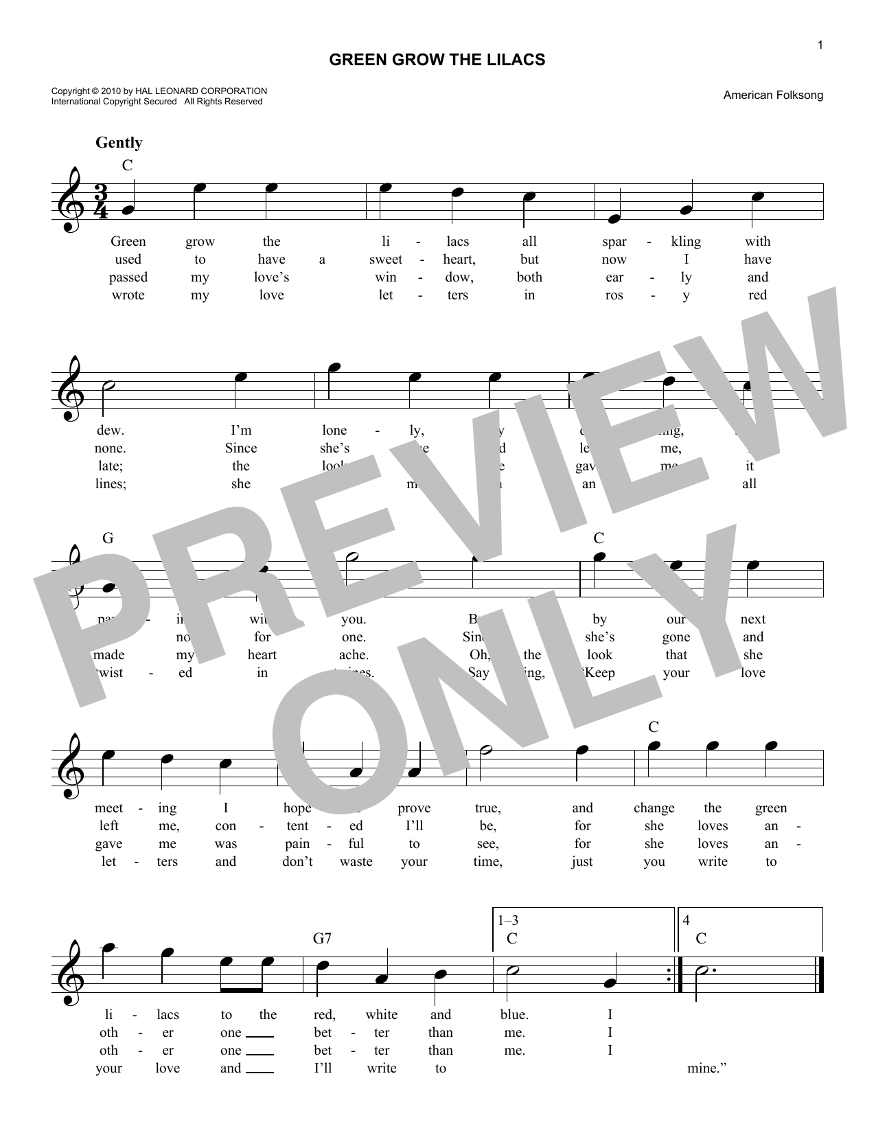 Produktgalerie: Seite 1 von 1 Green Grow The Lilacs, Folk Song