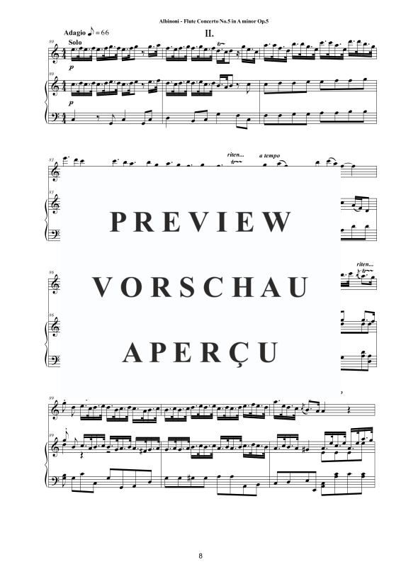 Product gallery: Page 9 of 11 Flute Concerto No.5 in A-Moll Op.5, , Flute and Piano