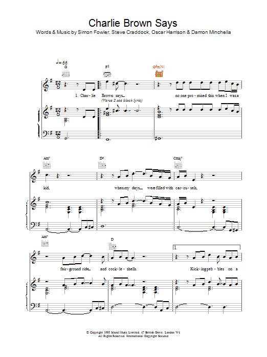 Produktgalerie: Seite 1 von 1 Charlie Brown Says, Ocean Colour Scene, Gesang, Gitarre, Klavier