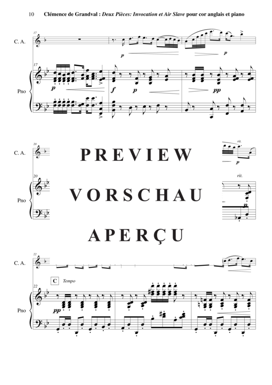 gallery: Deux Pièces : Invocation et Air Slave , , (Englischhorn + Klavier)
