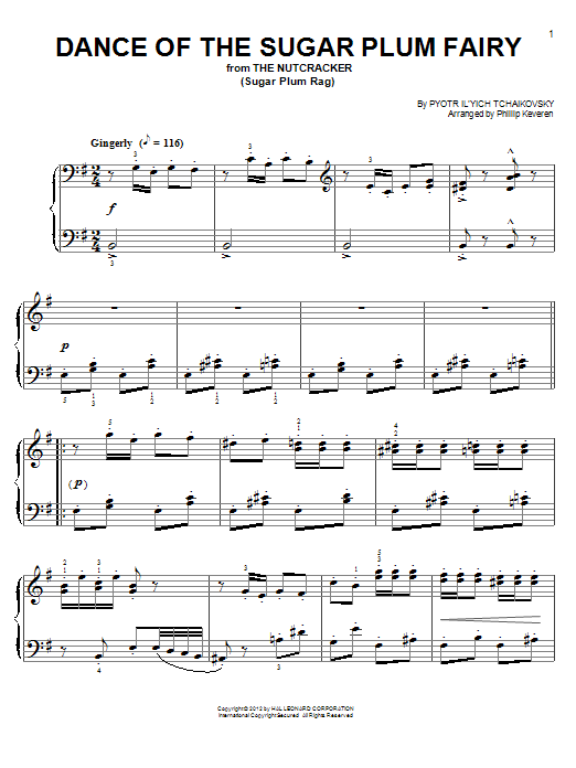 Product gallery: Page 1 of 1 Dance Of The Sugar Plum Fairy [Ragtime version] (arr. Phillip Keveren), Pyotr Il'yich Tchaikovsky