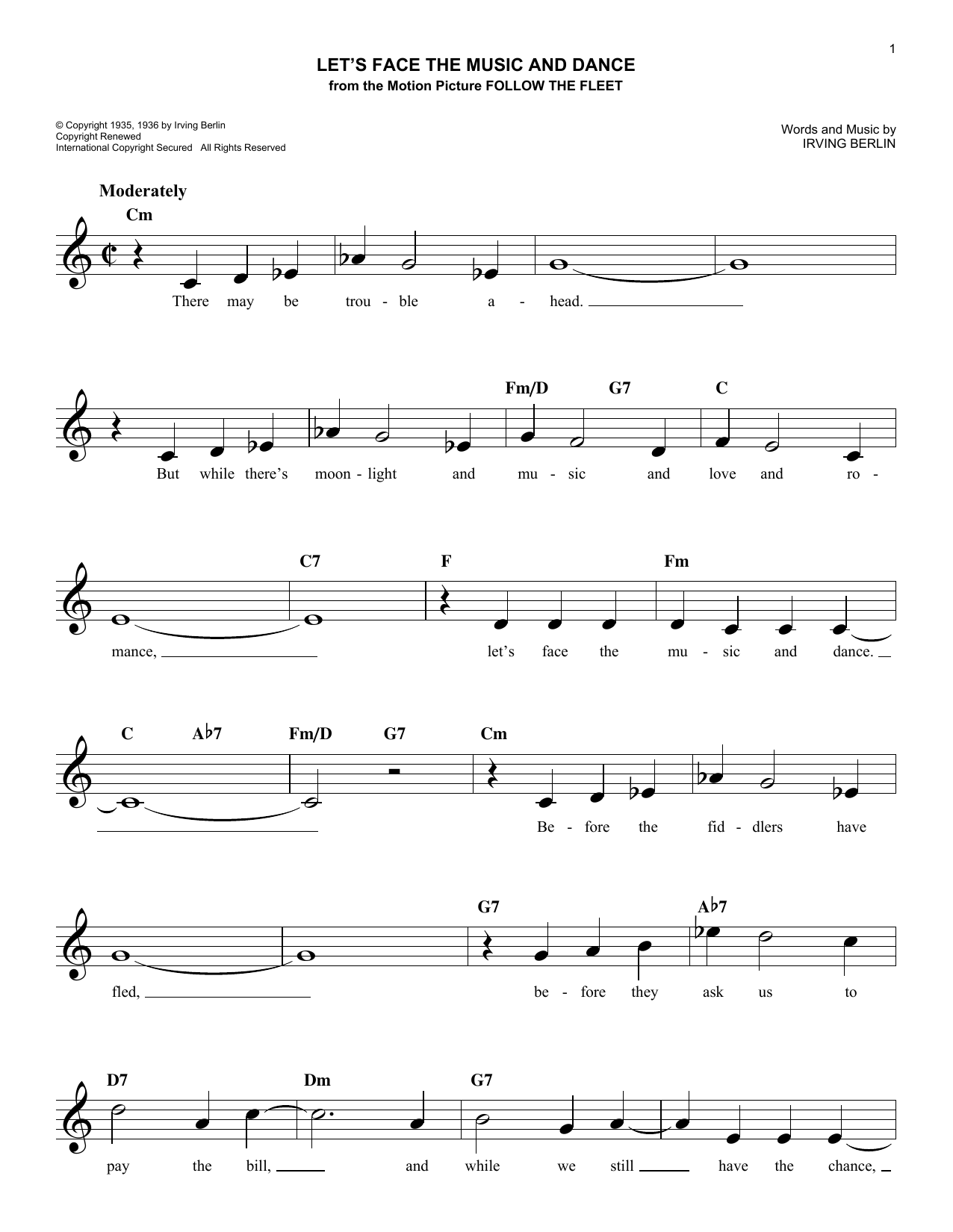 Product gallery: Page 1 of 1 Let's Face The Music And Dance, Irving Berlin