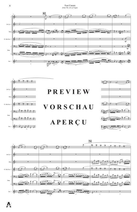 Produktgalerie: Seite 8 von 20 Vier Kanon aus Kunst der Fuge , , (Concert Band)