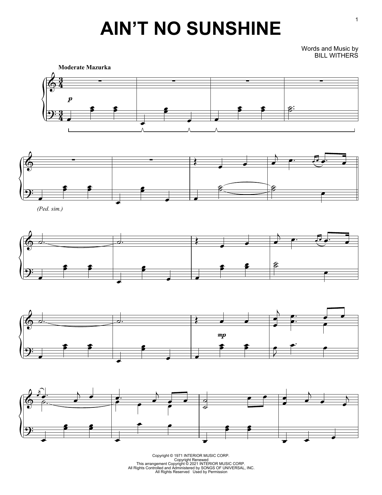 Product picture to: Ain't No Sunshine [Classical version]