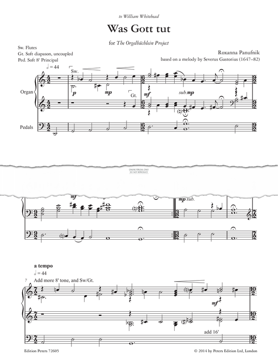 Produktgalerie: Seite 1 von 1 Was Gott tut, Roxanna Panufnik, Orgel