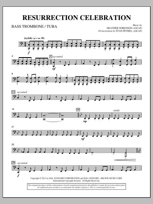 Product picture to: Resurrection Celebration - Bass Trombone/Tuba