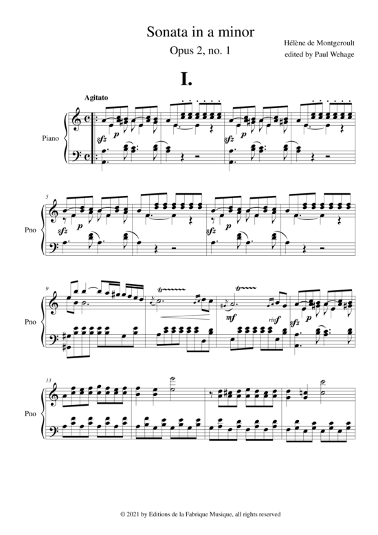 Product picture to: Sonata in a minor, Opus 2 no. 3 Hélène de Montgeroult