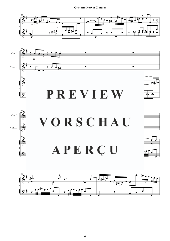 Produktgalerie: Seite 7 von 11 Cembalo Konzert Nr. 9 in G-Dur, , Cembalo und Streichorchester