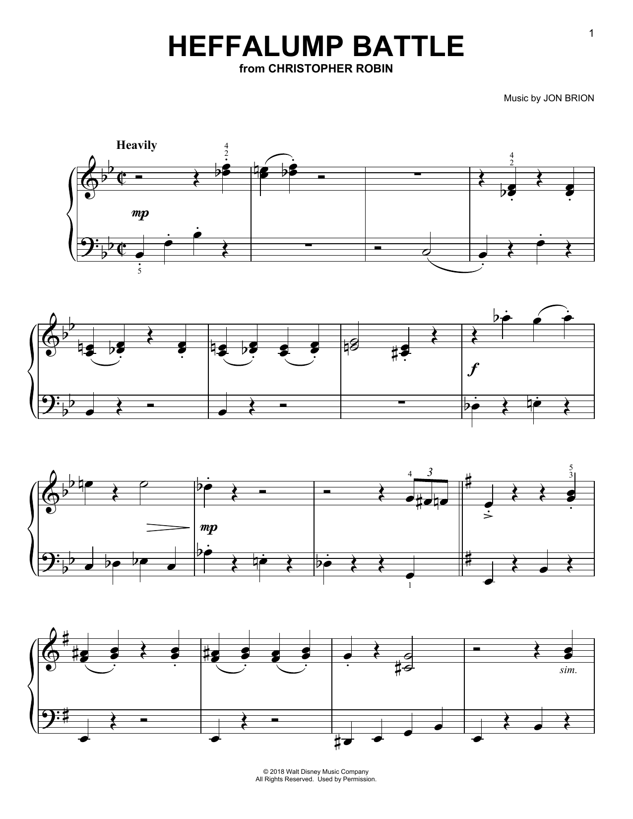 Produktbild zu: Heffalump Battle (from Christopher Robin)