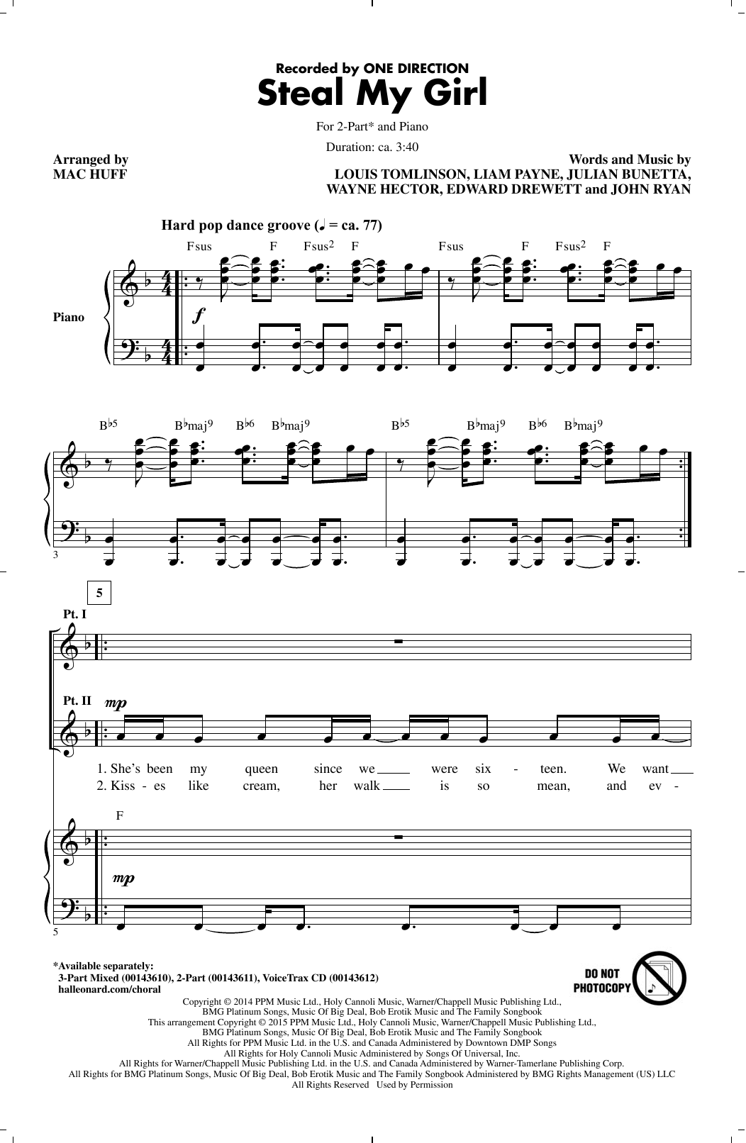 Produktgalerie: Seite 1 von 1 Steal My Girl (arr. Mac Huff), One Direction, Chor