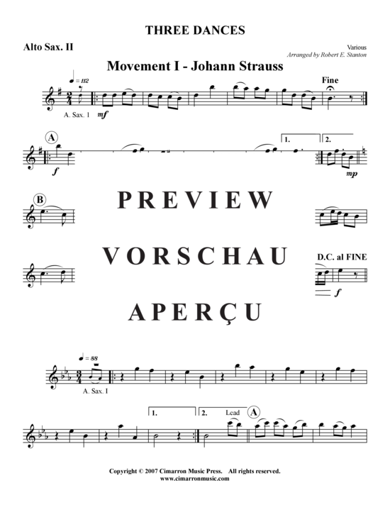 Product gallery: Page 7 of 12 Drei Tänze , , (Saxophone quartet SATB)