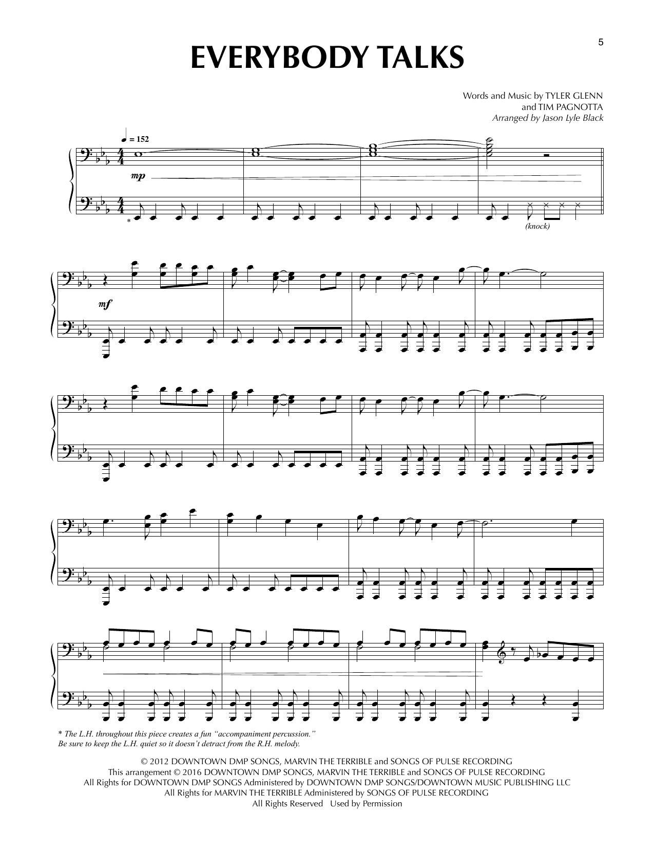 Product gallery: Page 1 of 1 Everybody Talks (arr. Jason Lyle Black), Neon Trees