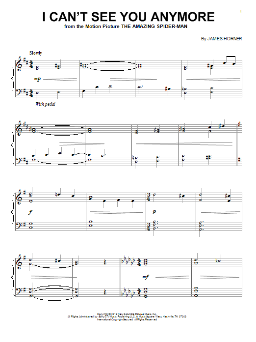 Product gallery: Page 1 of 1 I Can't See You Anymore, James Horner