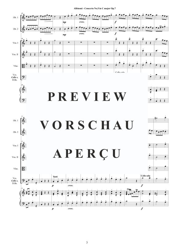 Product gallery: Page 4 of 11 Concerto No.5 in C-Dur Op.7, , 2 Solo Oboes, String Ensemble, and Harpsichord (Bc)