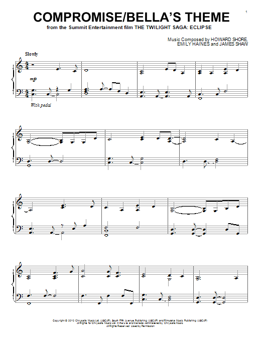 Product gallery: Page 1 of 1 Compromise/Bella's Theme, Howard Shore