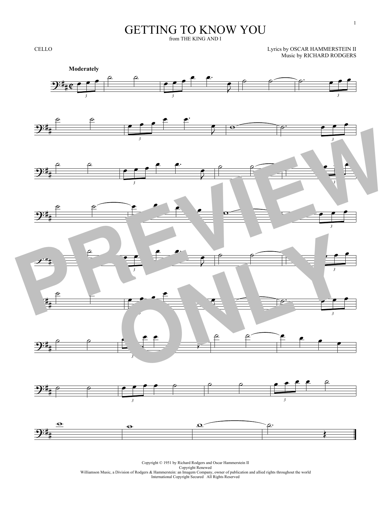 Produktgalerie: Seite 1 von 1 Getting To Know You, Rodgers & Hammerstein, Violoncello