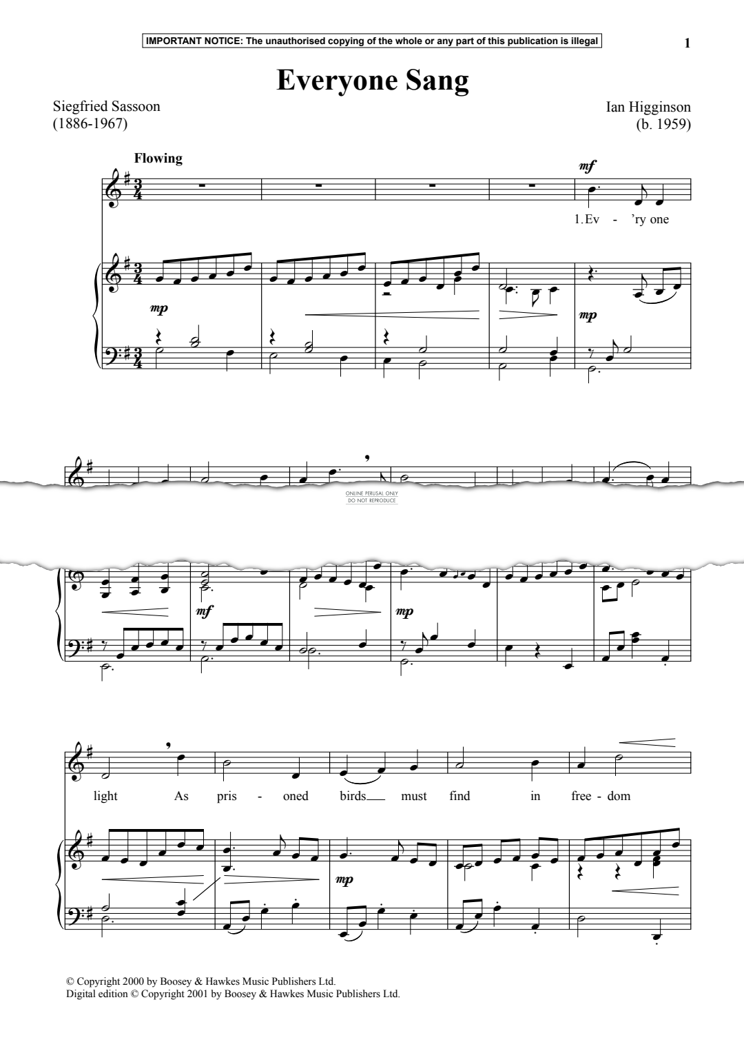 Produktgalerie: Seite 1 von 1 Everyone Sang, Ian Higginson, Gesang, Klavier