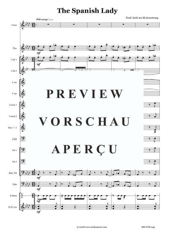 Produktgalerie: Seite 4 von 11 The Spanish Lady, , Solo Gesang und Concert Band