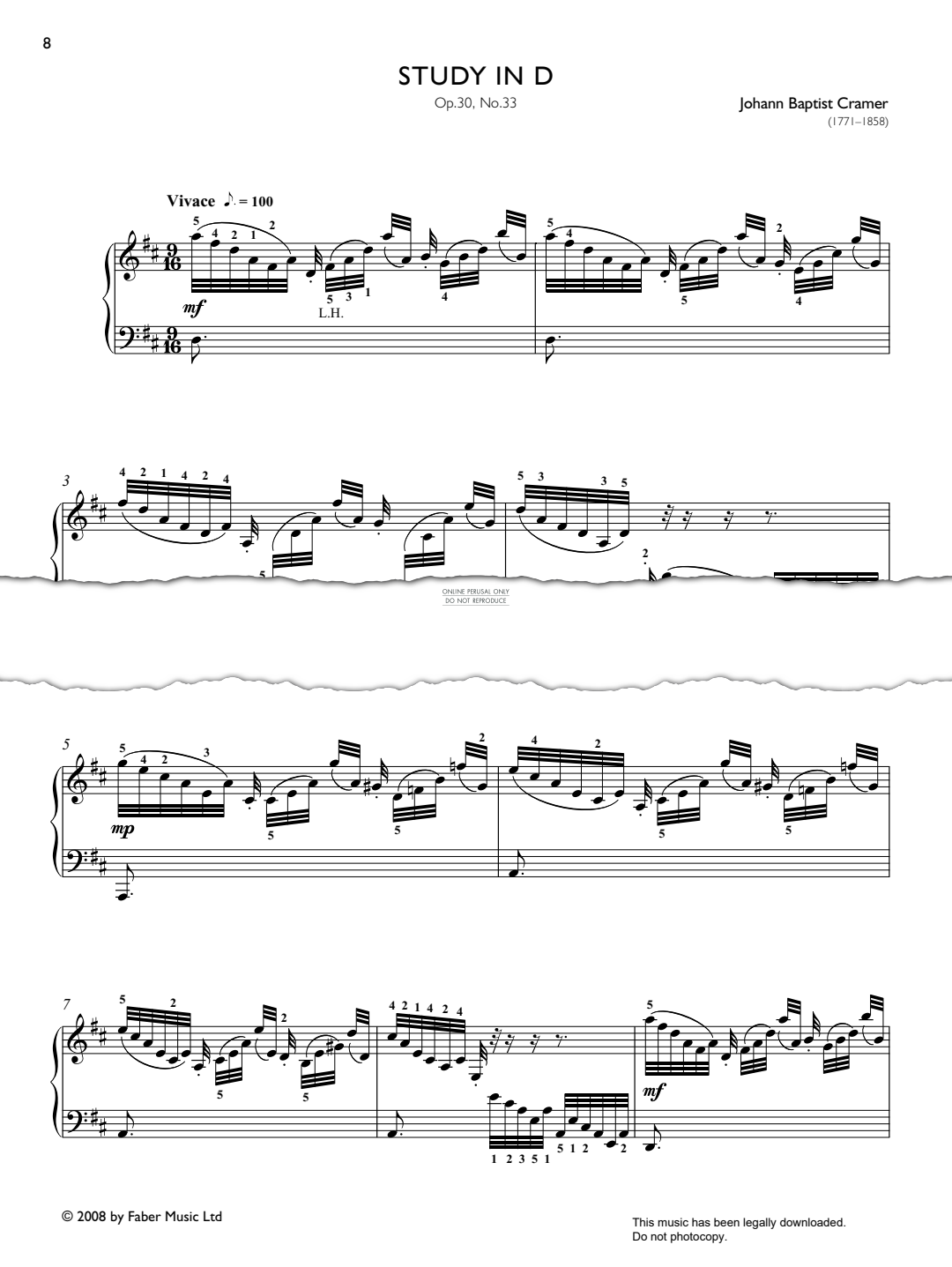 Product picture to: Study in D Op.30, No.33 (from Real Repertoire Studies Grades 6-8)