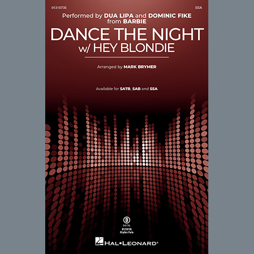 Product picture to: Dance The Night (with "Hey Blondie") (from Barbie) (arr. Mark Brymer)
