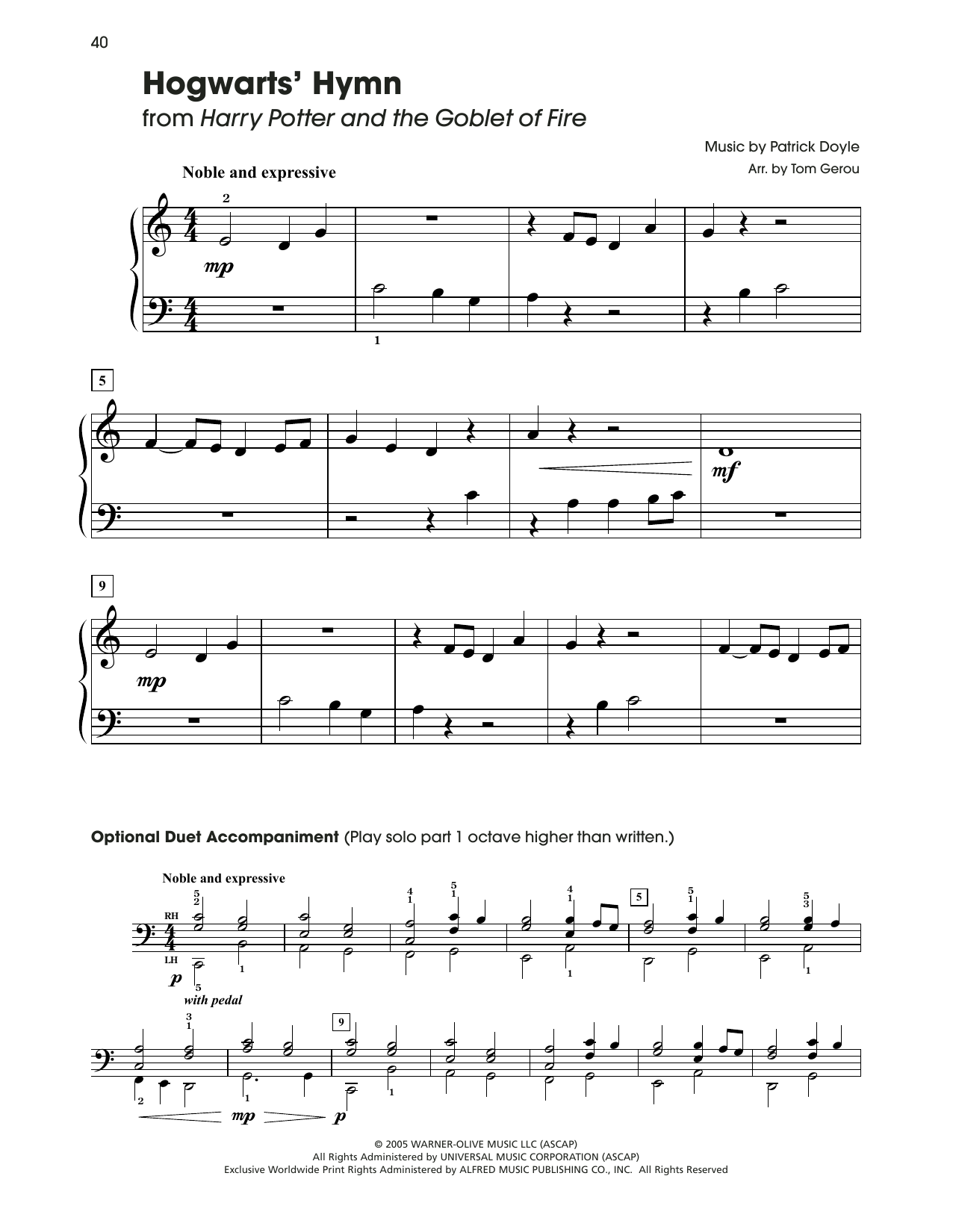 Produktbild zu: Hogwarts' Hymn (from Harry Potter) (arr. Tom Gerou)