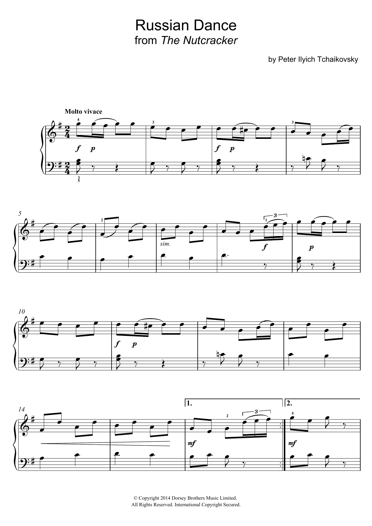 Produktbild zu:  Russian Dance (from The Nutcracker Suite) - Pyotr Il'yich Tchaikovsky