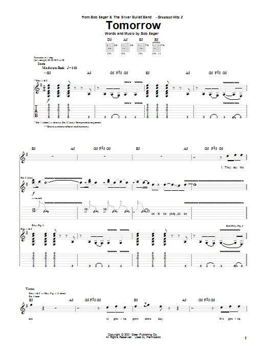 Produktgalerie: Seite 1 von 1 Tomorrow, Bob Seger, Gitarre
