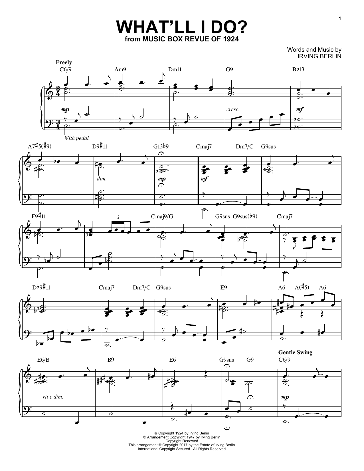 Product gallery: Page 1 of 1 What'll I Do? [Jazz version], Irving Berlin