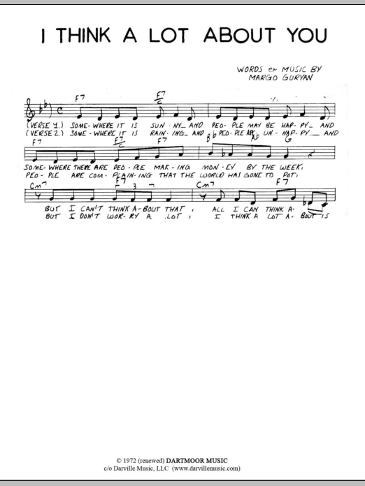 Product picture to: I Think A Lot About You