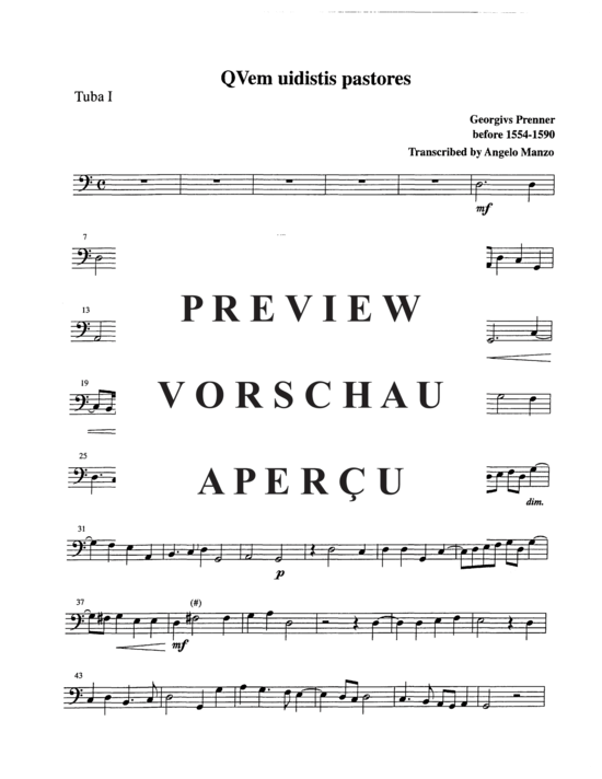 Product gallery: Page 15 of 18 Qvem uidistis pastores , , (Tuba Quartet EETT + Euphonium Solo)