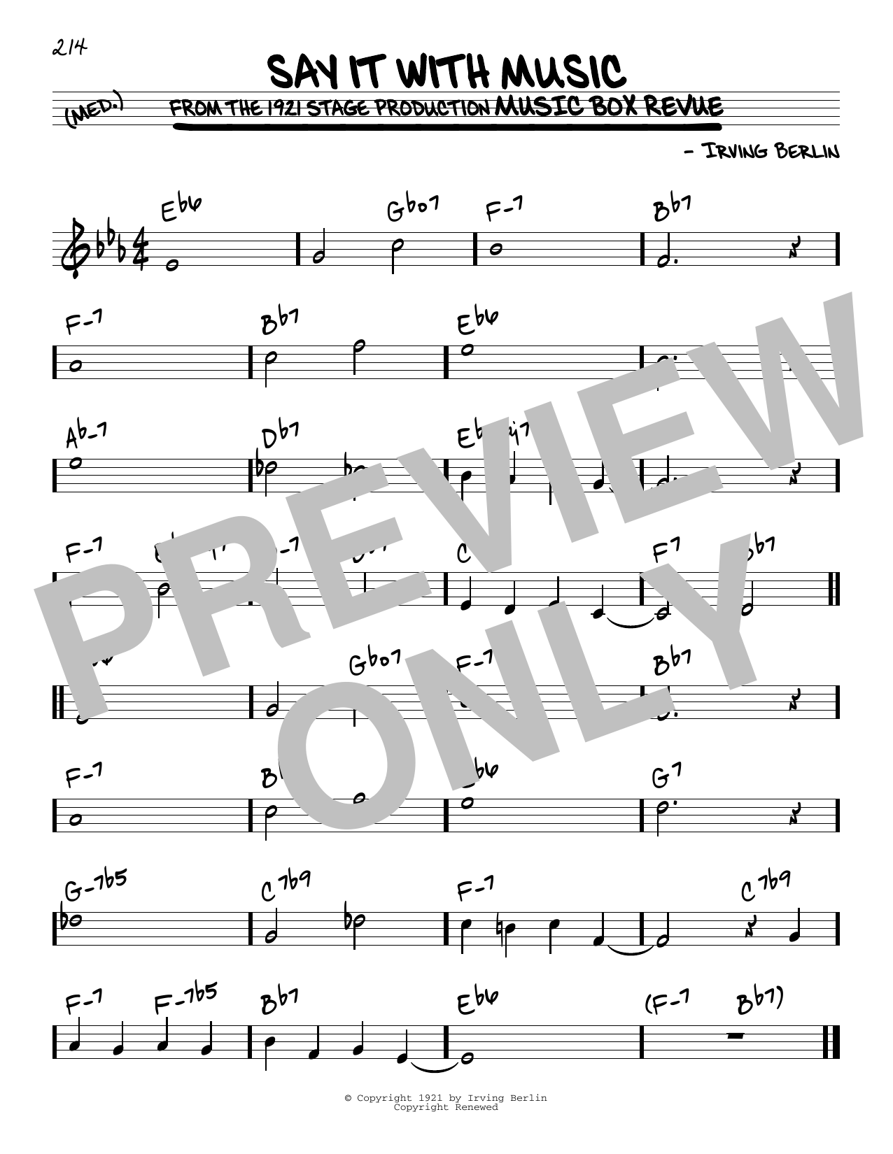 Product gallery: Page 1 of 1 Say It With Music, Irving Berlin