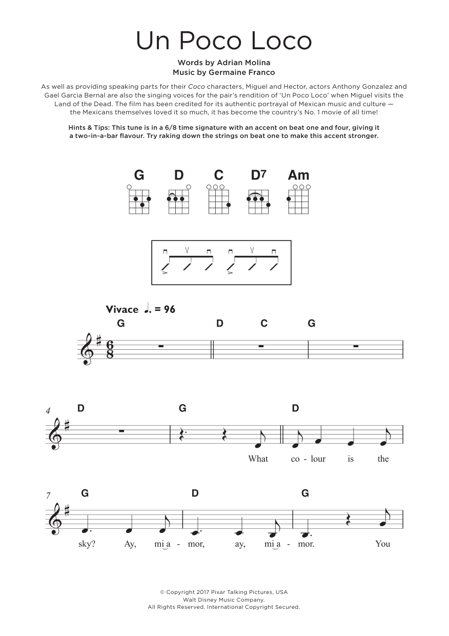 Product gallery: Page 1 of 1 Un Poco Loco (from Coco), Germaine Franco & Adrian Molina