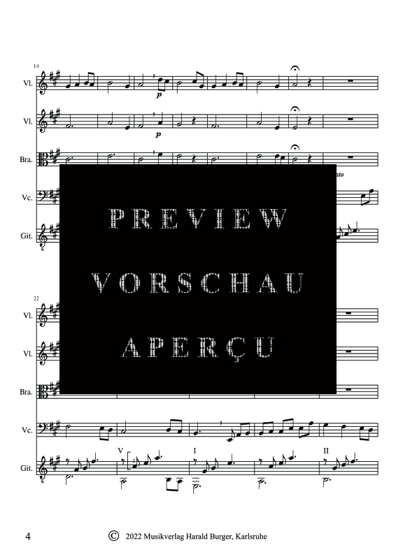 gallery: Eternal Love (Partitur), , Streicher Quartett und Gitarre