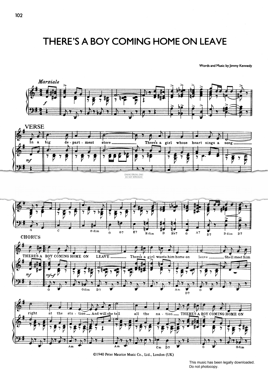 gallery: There's A Boy Coming Home On Leave, Jimmy Kennedy, Gesang, Gitarre, Klavier